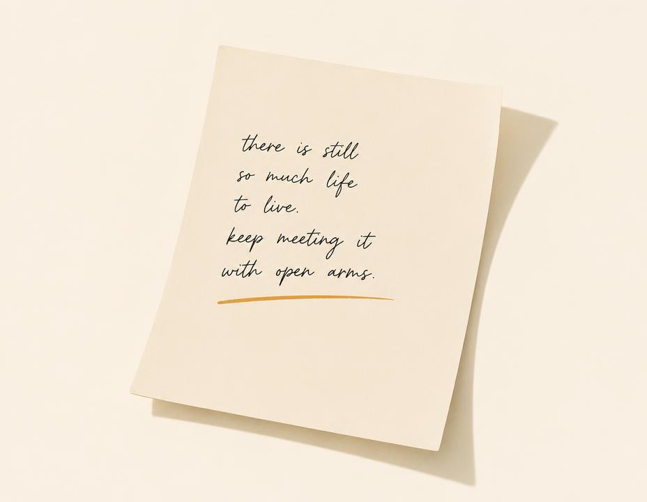 A short handwritten note on cream paper